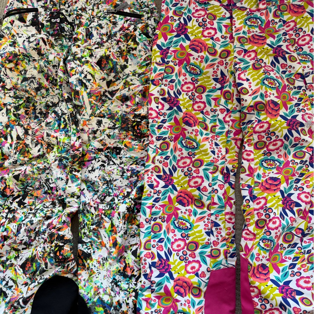 Spyder Pink Ski Pants (2) Colorful Pattern